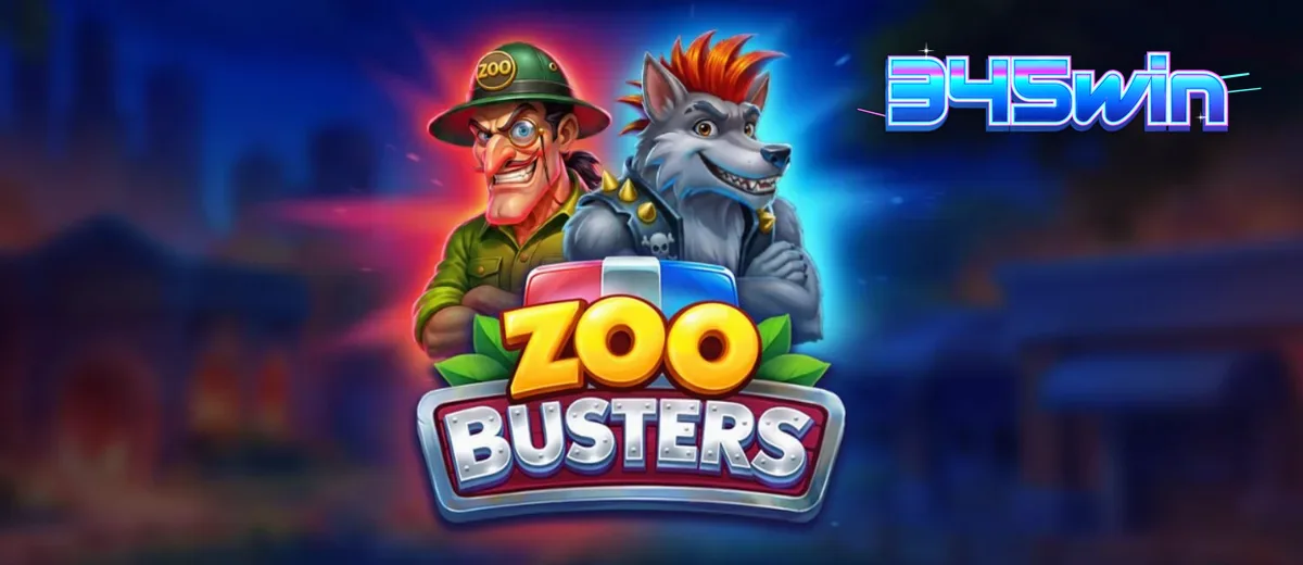 Tampilan visual slot Zoo Busters dengan karakter hewan punk